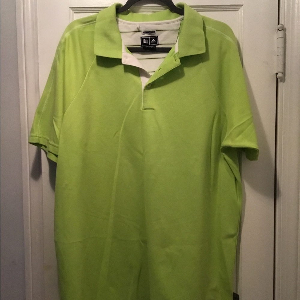 Men's Green Adidas Golf Climalite Polo Shirt, Size XL